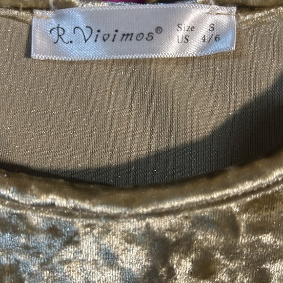 R.Vivimos Crushed Velvet Mini Short Dress - Picture 2 of 4